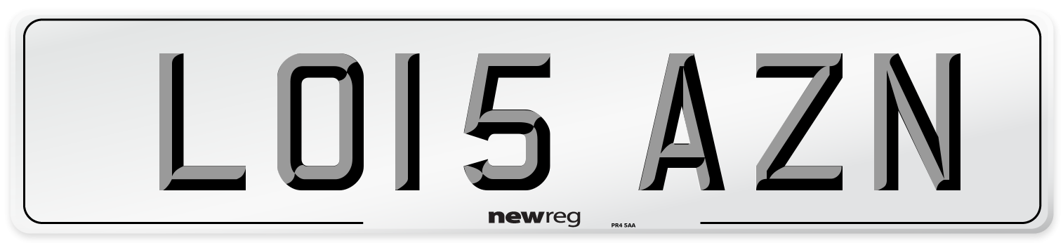 LO15 AZN Number Plate from New Reg